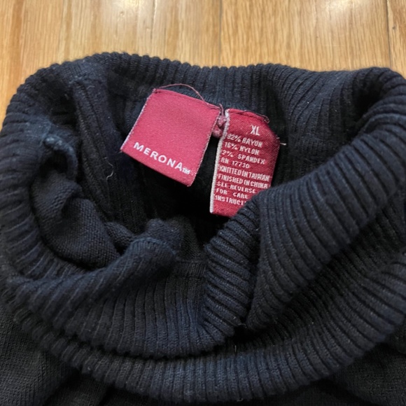 MERONA Black Knit turtle neck with ribbed detailing XL - Picture 4 of 5